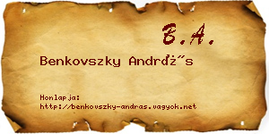 Benkovszky András névjegykártya